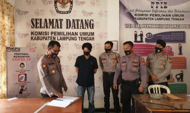 Waka Polres cek Persiapan Di Kantor Kpu Lampung Tengah