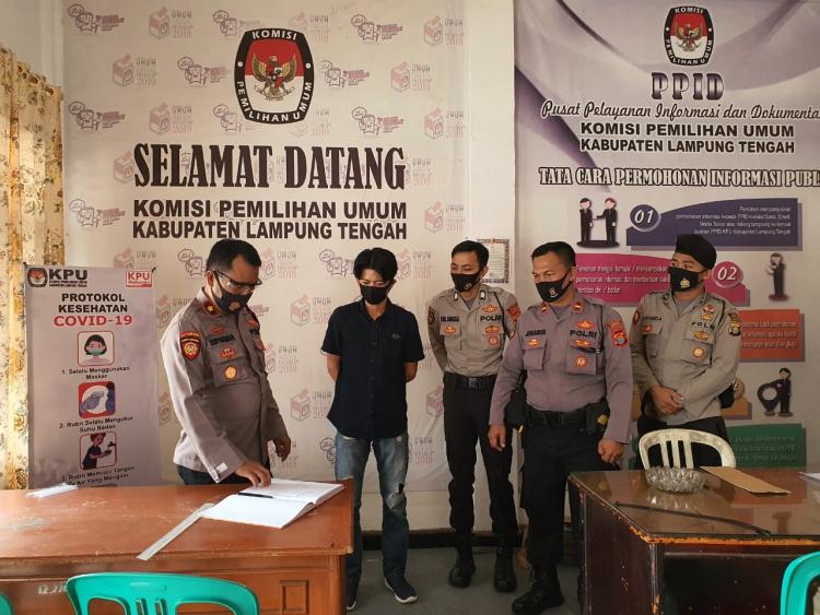 Waka Polres cek Persiapan Di Kantor Kpu Lampung Tengah