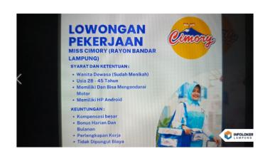 LOWONGAN PEKERJAAN SALES MISS CIMORY Way Halim, Bandar Lampung Kota, Lampung