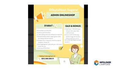 Loker Admin Onlineshop Seputih Mataram, Lampung Tengah