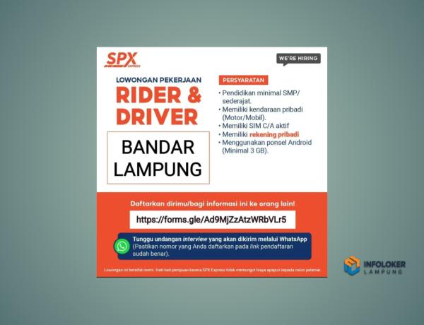 Lowongan kerja kurir shope express Tanjung Senang, Bandar Lampung Kota, Lampung