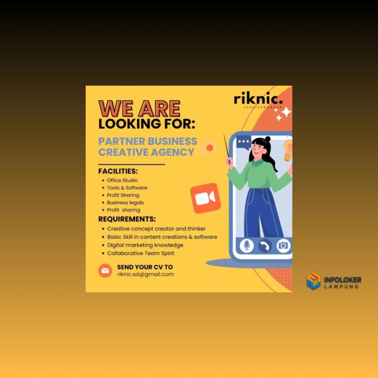 Lowongan Kerjasama Bisnis CreativeAgency: Live,Content,Digital creator Kedamaian, Bandar Lampung Kota, Lampung