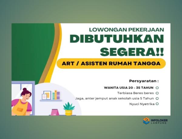 Dibutuhkan segera ART(wanita) Pringsewu, Pringsewu Kab., Lampung