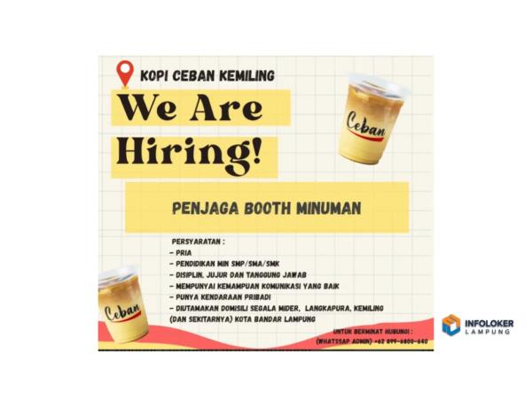 LOKER PENJAGA BOOTH KOPI Kemiling, Bandar Lampung Kota, Lampung
