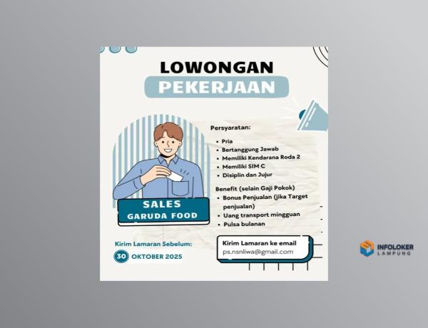 Loker Sales Representatif Balik Bukit, Lampung Barat Kab., Lampung