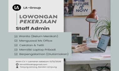 Lowongan Staff Admin Tanjung Senang, Bandar Lampung Kota, Lampung