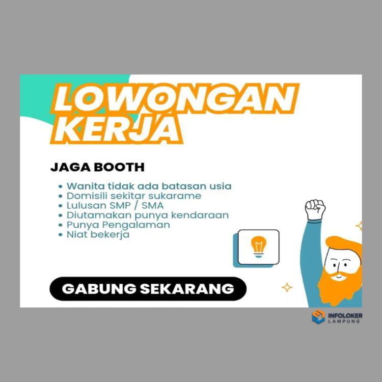Dibutuhkan Karyawati Jaga Booth,Sukarame, Bandar Lampung Kota, Lampung