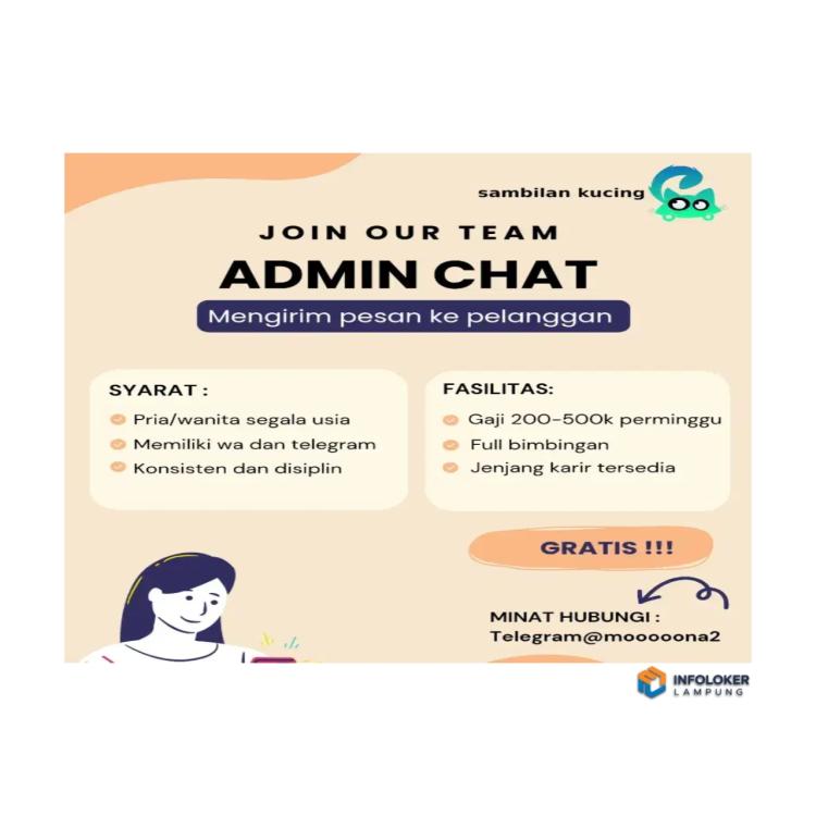 Loker Freelance admin online Bumi Waras, Bandar Lampung Kota, Lampung