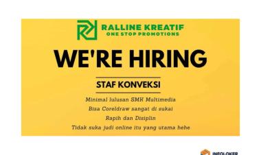 Loker Ralline Kreatif Posisi Staf Konveksi, Bandar Lampung