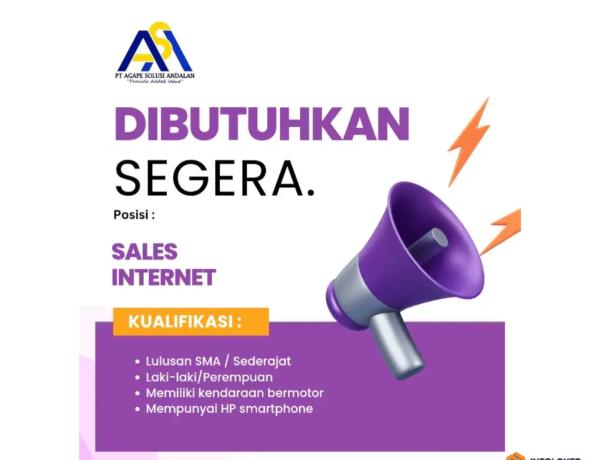 Loker SALES INTERNET PROVIDER - LAMPUNG Enggal, Bandar Lampung Kota, Lampung