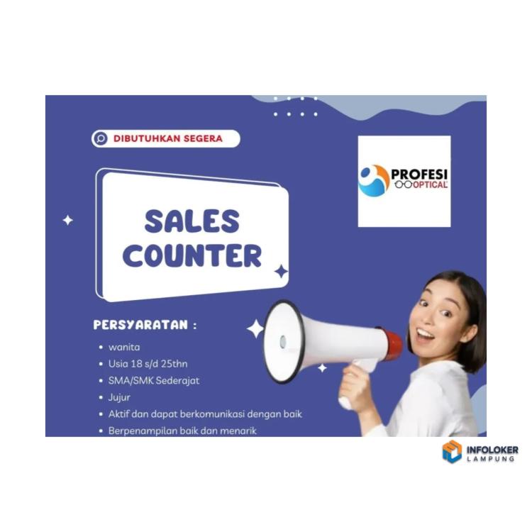 Lowongan kerja Sales Counter di Profesi Optical di Bandar Lampung
