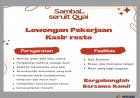 Lowongan Kerja Bagian Kasir Restoran di Sambal Seruit Qyai, Bandar Lampung