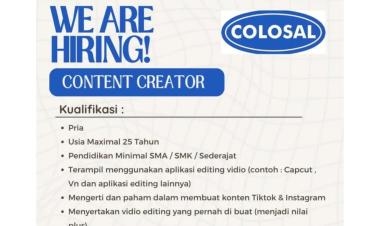 Lowongan Content Creator baru di Colosal, Bandar Lampung