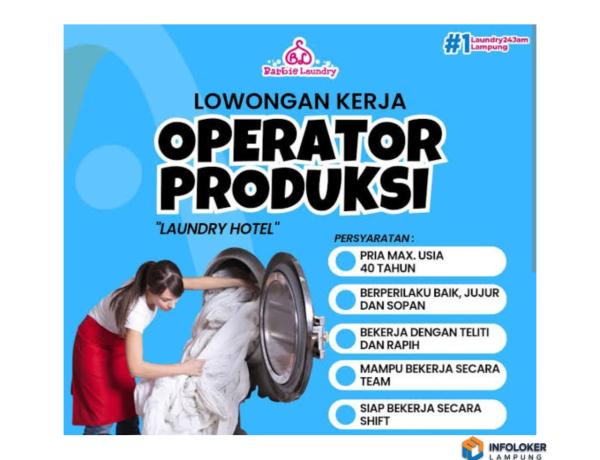 Lowongan Kerja sebagai Operator Produksi di Barbie Laundry (Laundry24Jam Lampung)