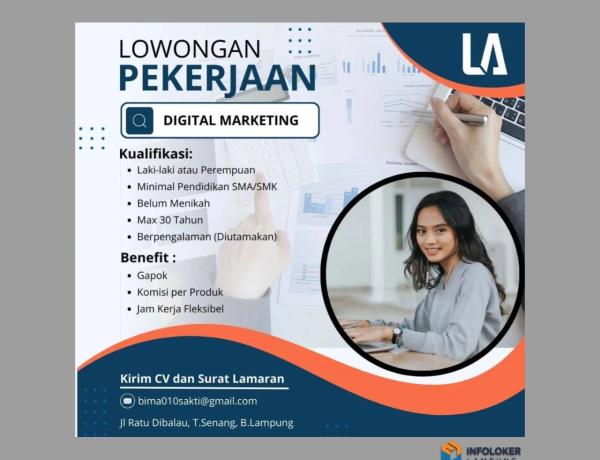 Loker Digital Marketing Tanjung Senang, Bandar Lampung Kota, Lampung