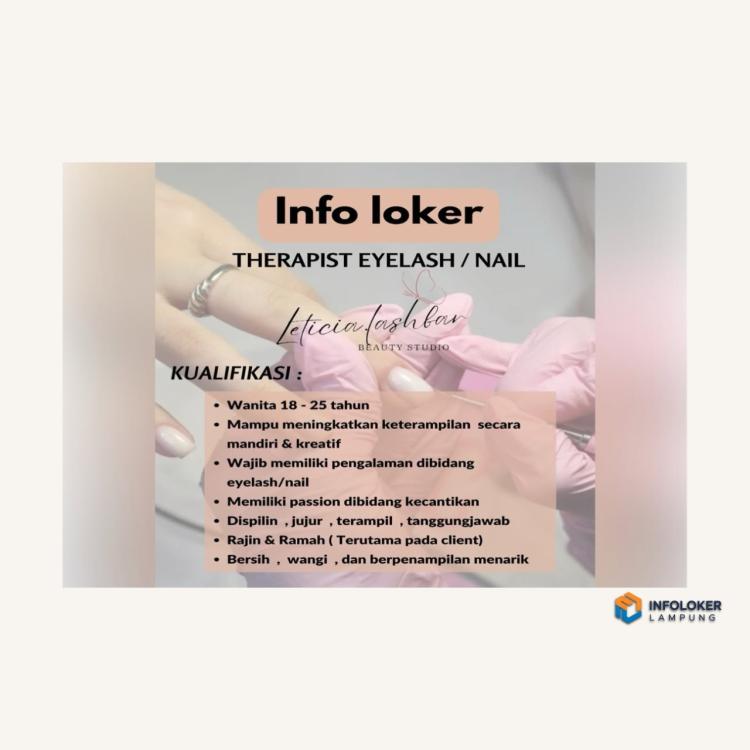 Lowongan Kerja Untuk Posisi Therapist Eyelash / Nail di Leticia Lash Bar Beauty Studio, Bandar Lampung