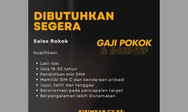 Khageswara Distrindo Lampung sedang membuka lowongan kerja untuk posisi Sales Rokok, Bandar Lampung