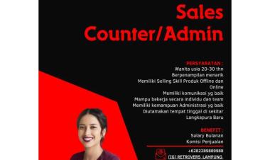 Lowongan Kerja Untuk Posisi Sales Counter/Admin di Retrovers Lampung