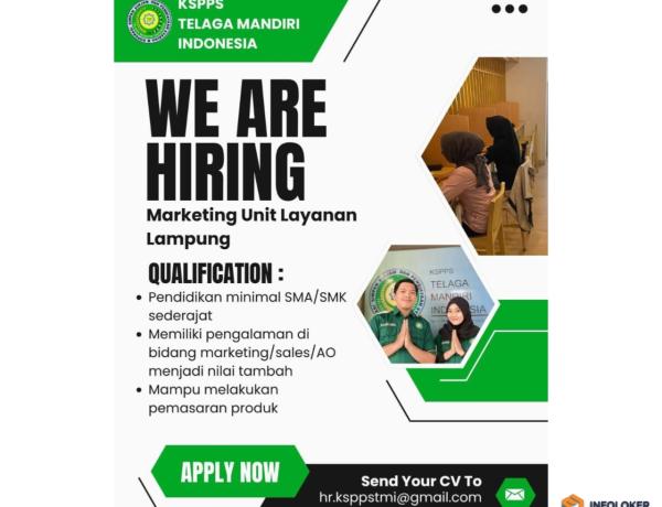 Lowongan Kerja Bagian Marketing Unit Layanan Bandar Lampung