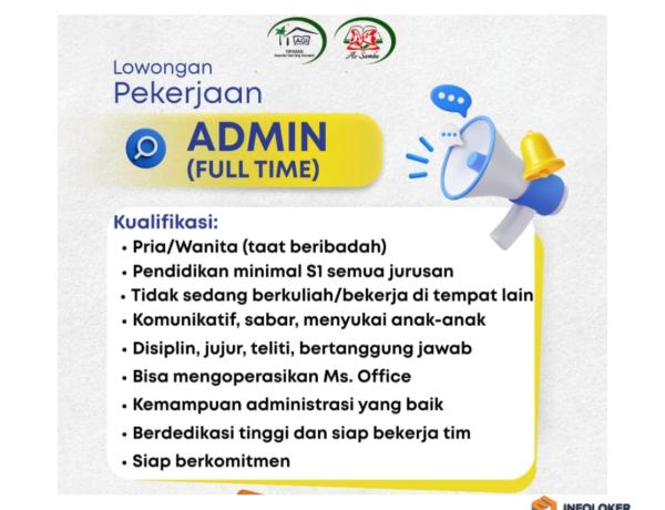 Lowongan Kerja Posisi Admin (Full Time) di Bimbel Assamba, Bandar Lampung