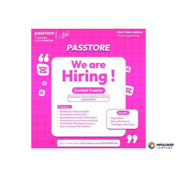 Lowongan Kerja untuk posisi Content Creator, Bandar Lampung