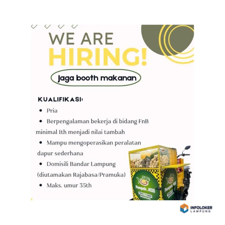 Lowongan Kerja Penjaga Booth Makanan untuk Pempek NGS di Bandar Lampung