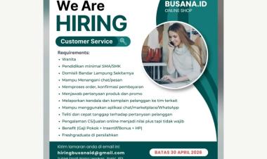 Lowongan Kerja dari BUSANA.ID Bandar Lampung