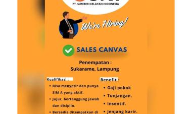 Lowongan kerja sebagai Sales Canvas di PT Sumber Nelayan Indonesia (SNI) untuk penempatan di Sukarame, Lampung
