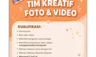 Lowongan Kerja Untuk Posisi Tim Kreatif Foto & Video di wilayah Bandar Lampung.