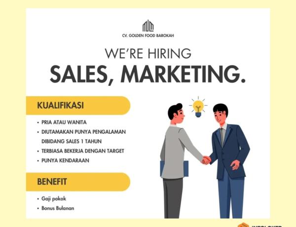 Lowongan Kerja Untuk Posisi Sales & Marketing, Bandar Lampung