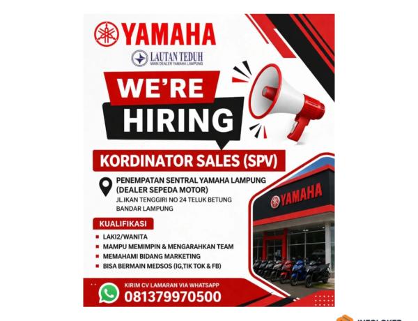 Lowongan Kerja Untuk Posisi Kordinator Sales (SPV) Bandar Lampung