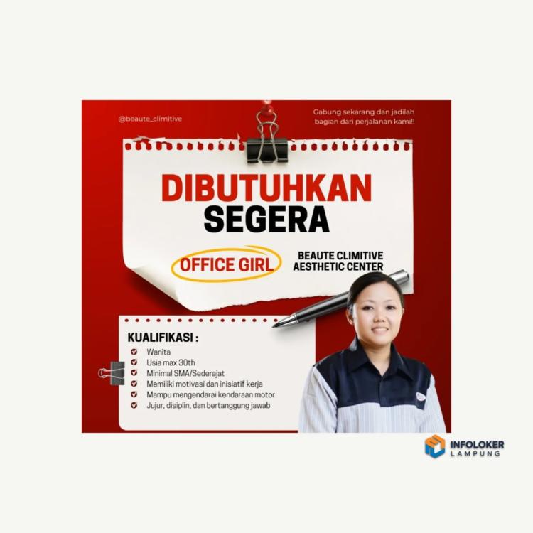 Lowongan Kerja Office Girl Dari Beaute Climitive Aesthetic Center, Bandar Lampung
