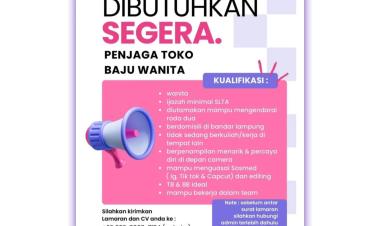 Lowongan Kerja Penjaga Toko Baju Wanita di Bandar Lampung