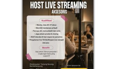 Lowongan Kerja Host Live Streaming Aksesoris di Wilayah Bandar Lampung