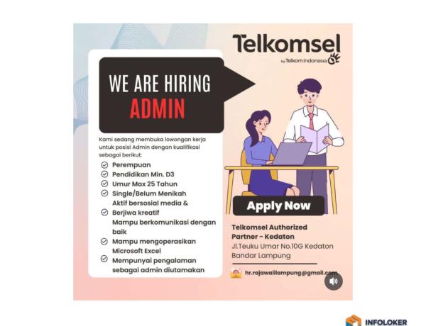 Lowongan Kerja Bandar Lampung Terbaru Mei 2026 -  Admin di Telkomsel Authorized Partner - Kedaton