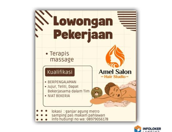 Lowongan pekerjaan dari Amel Salon - Hair Studio, metro, lampung