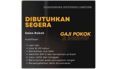 Lowongan kerja untuk posisi sales rokok, kota metro, lampung