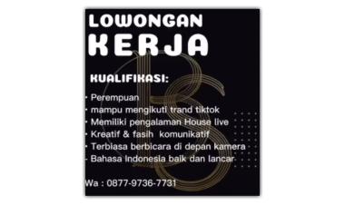 Lowongan kerja host live untuk brand BENANG SCARVES, metro, lampung