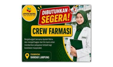Lowongan kerja dari Apotek Ratna untuk posisi Crew Farmasi di Bandar Lampung