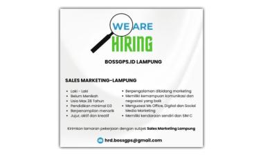 Lowongan kerja Sales Marketing - Lampung di BOSSGPS.ID LAMPUNG