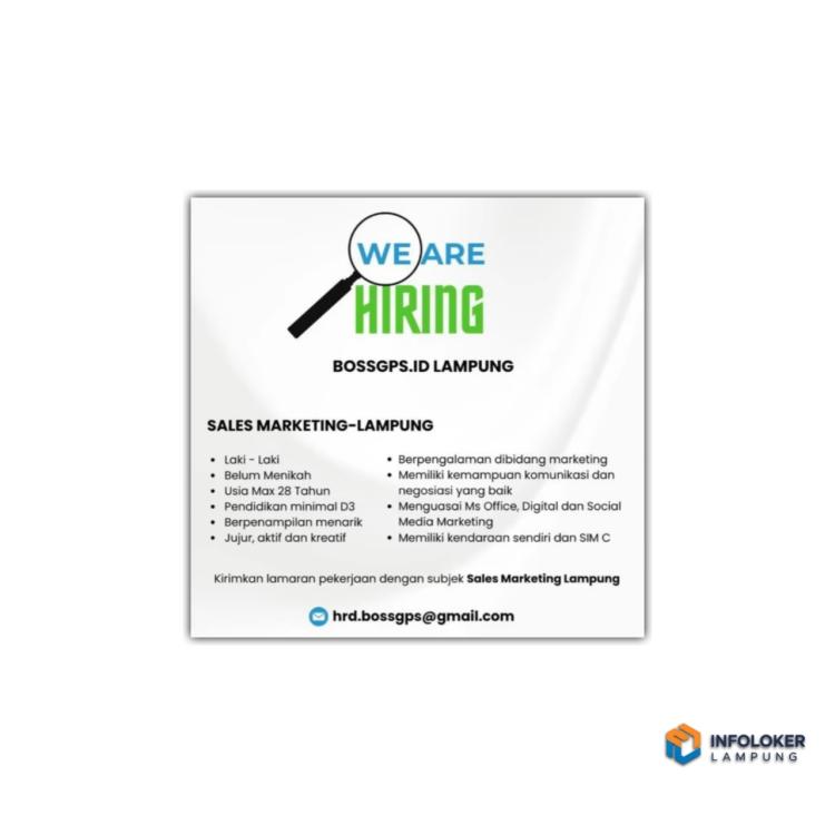 Lowongan kerja Sales Marketing - Lampung di BOSSGPS.ID LAMPUNG