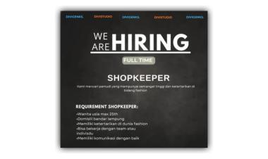 Lowongan kerja Full Time Shopkeeper (Penjaga Toko) di Divi Studio (bidang fashion), Bandar Lampung
